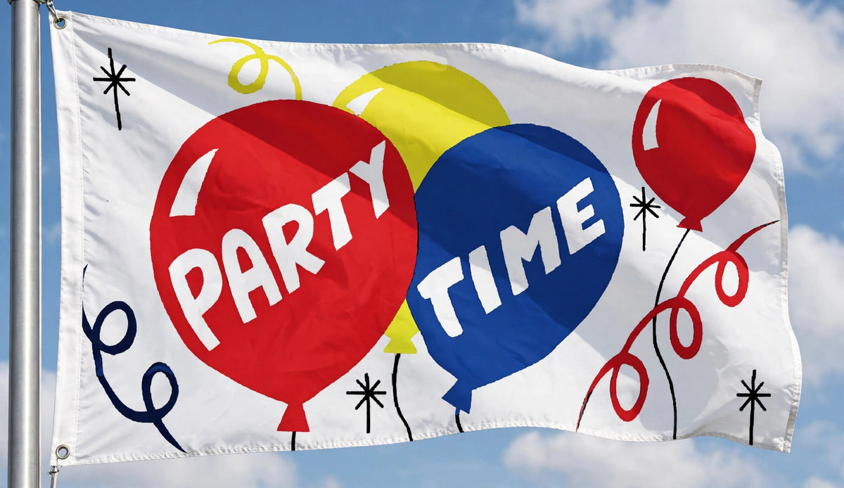 PARTY TIME 5x3 feet FLAG 150cm x 90cm flags CELEBRATION BIRTHDAY