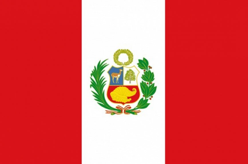 PERU WITH CREST FLAG 3X2 feet 90cm x 60cm FLAGS PERUVIAN
