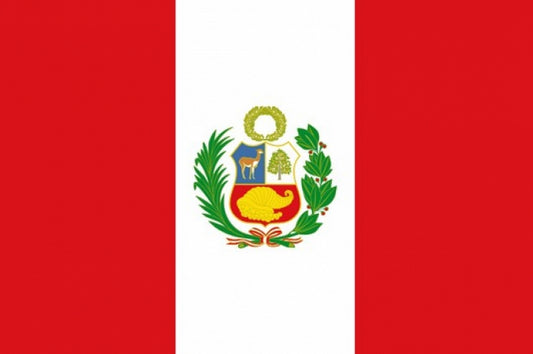 PERU WITH CREST FLAG 3X2 feet 90cm x 60cm FLAGS PERUVIAN