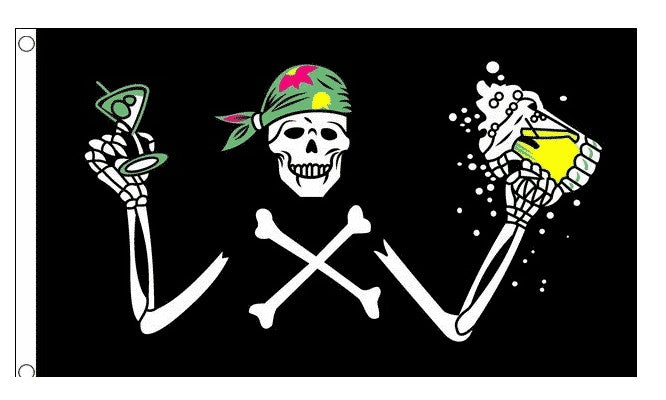 PIRATE WITH BEER 5x3 feet FLAG 150cm x 90cm PIRATES PARTY