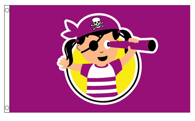 PIRATE CHILD GIRL 5x3 feet FLAG 150cm x 90cm