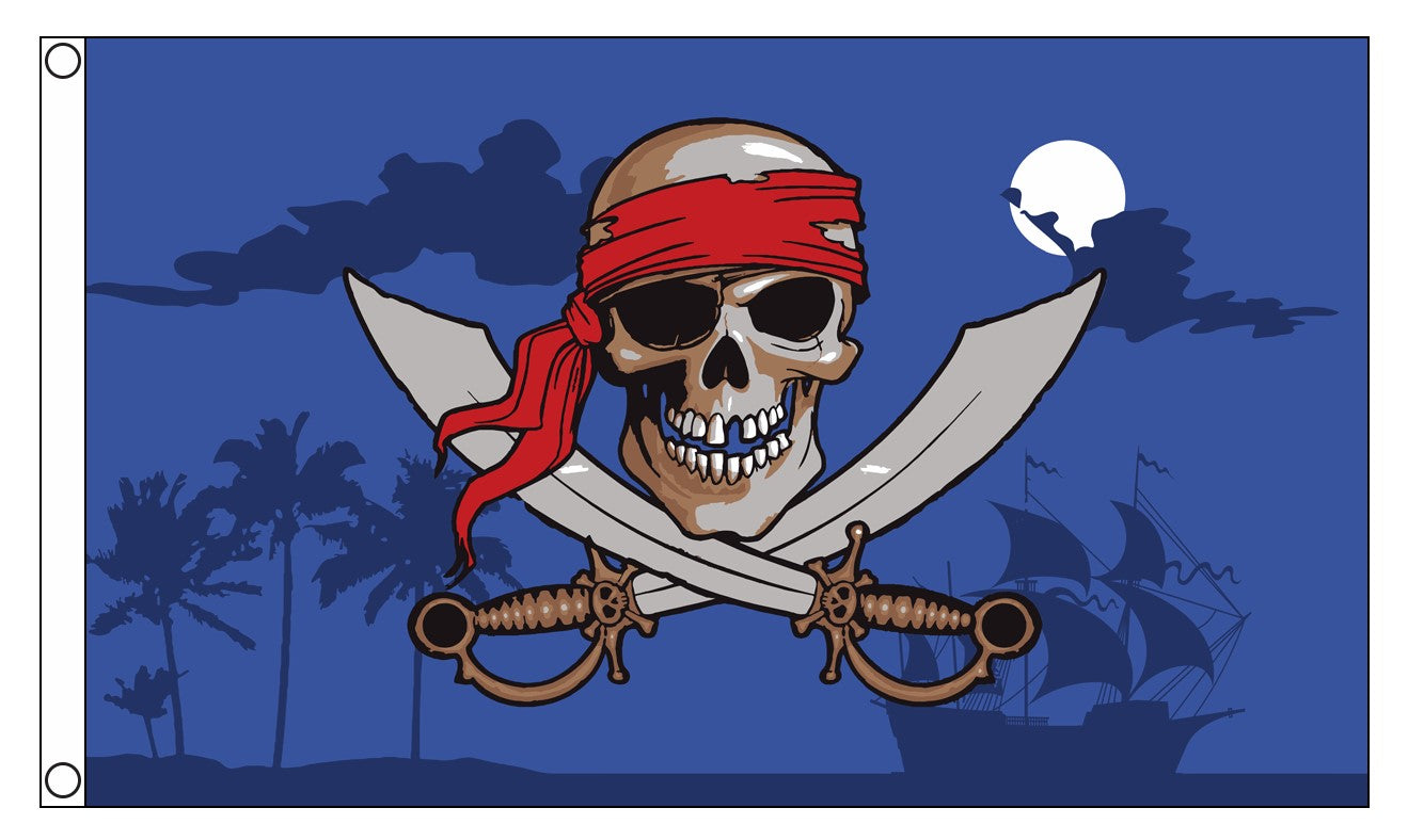 PIRATE BANDANA NIGHT SKY 5x3 feet FLAG 150cm x 90cm Pirates