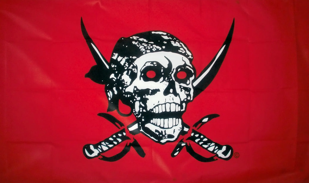 RED SKULL PIRATE FLAG 3X2 feet 90cm x 60cm FLAGS PIRATES