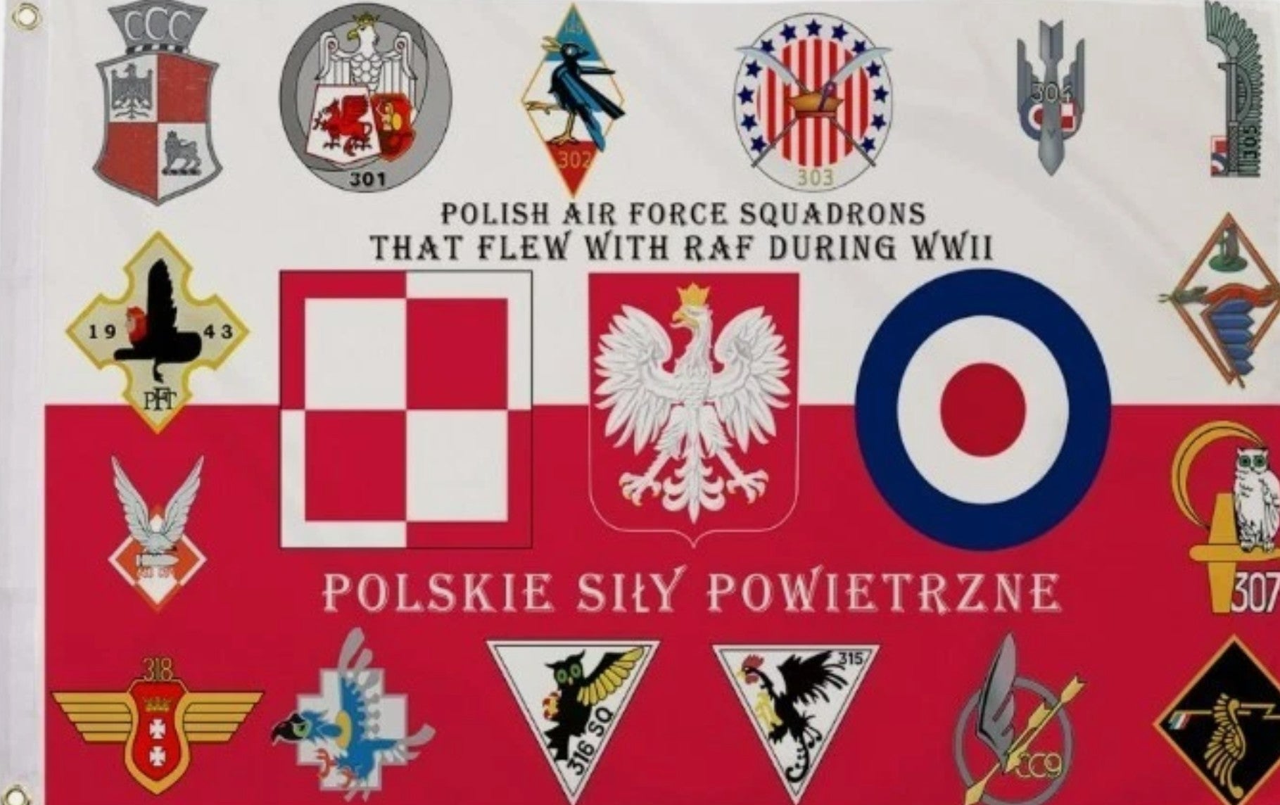 POLISH AIR FORCE Poland BRITISH RAF 5x3 feet FLAG 150cm x 90cm