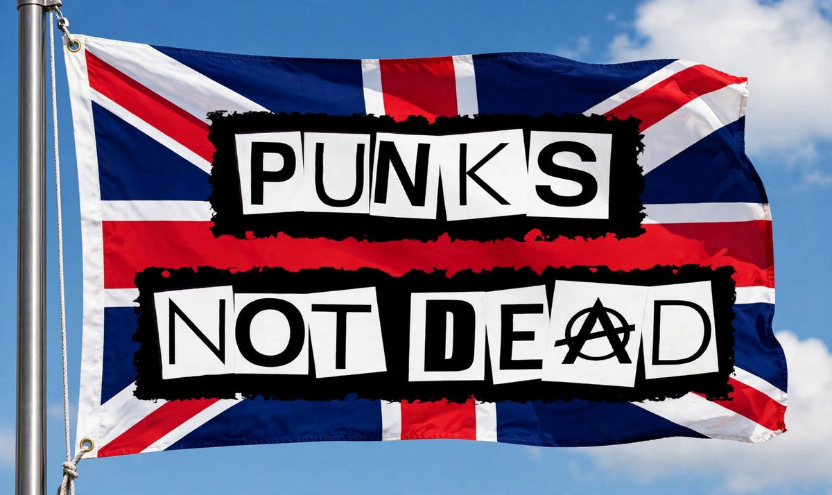 PUNKS NOT DEAD FLAG 90cm x 60cm (3x2 feet)