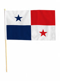 PANAMA SOUTH AMERICA 18" x 12" LARGE HAND WAVING COURTESY FLAG & POLE