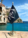 PIRATE CROSSED SABRES DESKTOP TABLE FLAG 6"X4" 15cm x 10cm flags Pirates