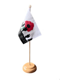 LEST WE FORGET  (Army) Table Flag with Wooden Base 15cm x 10cm 6x4 inches