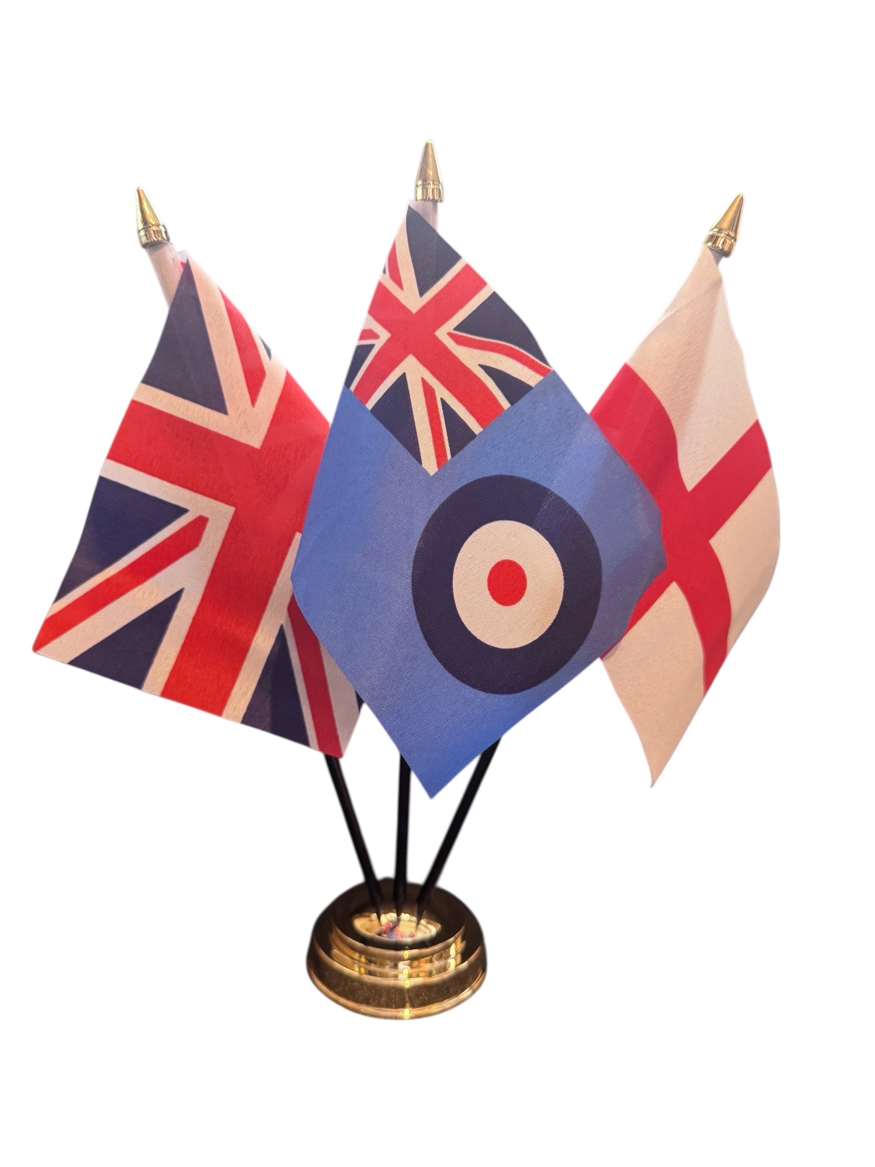 RAF ENSIGN - UNION JACK - ST GEORGE TABLE FLAG SET