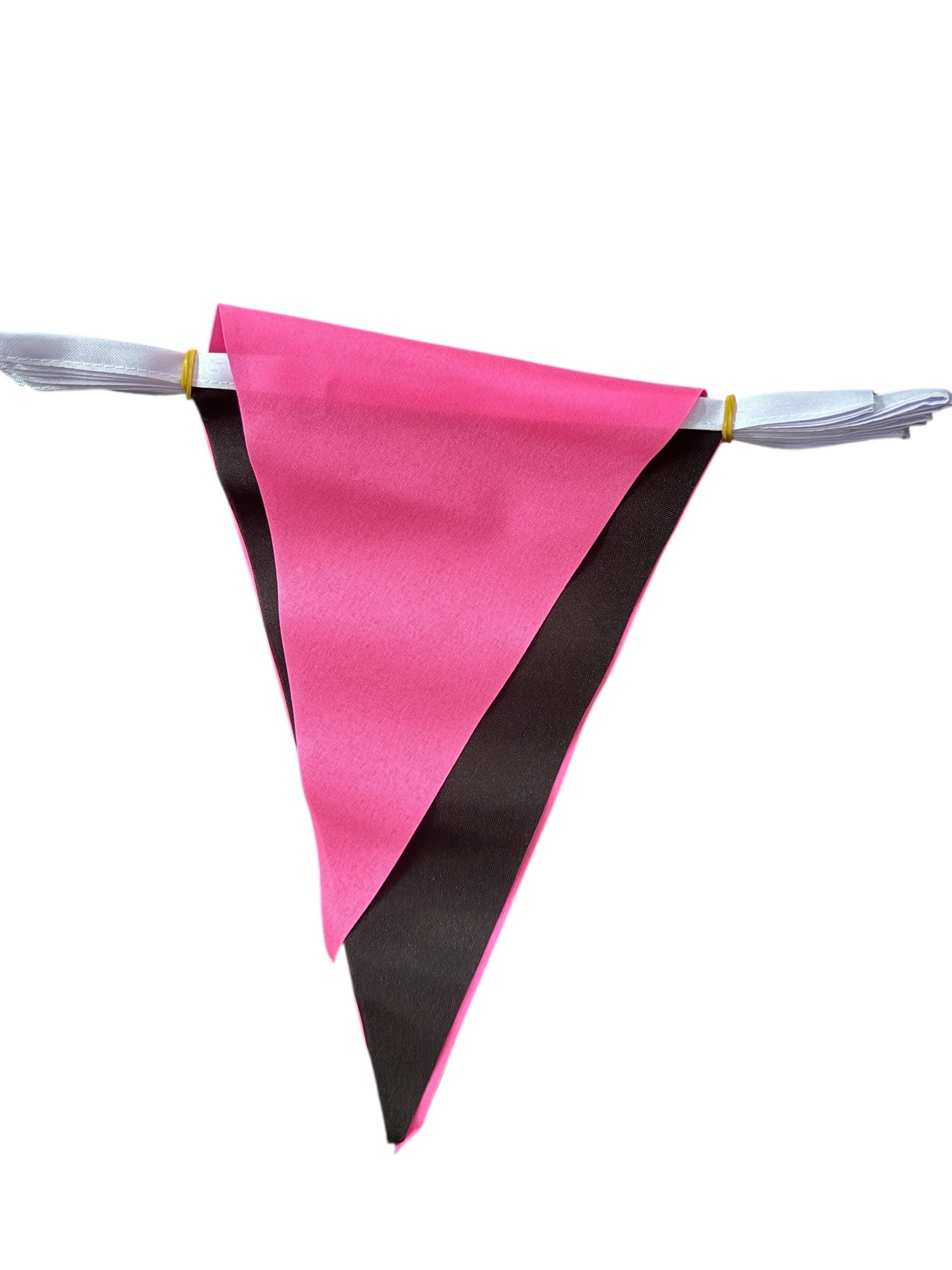 PINK AND BLACK TRIANGULAR BUNTING 5 metres 12 flags Polyester flag