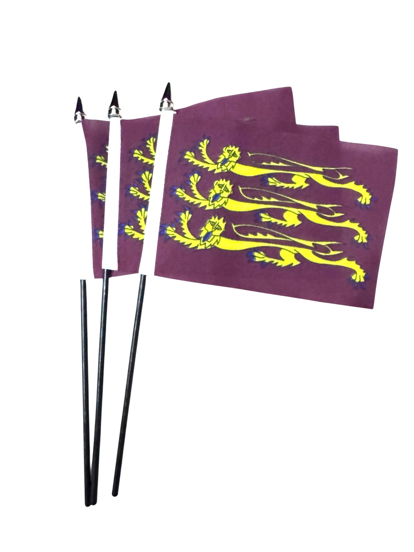 RICHARD THE LIONHEART - PACK OF 3 SMALL HAND FLAGS