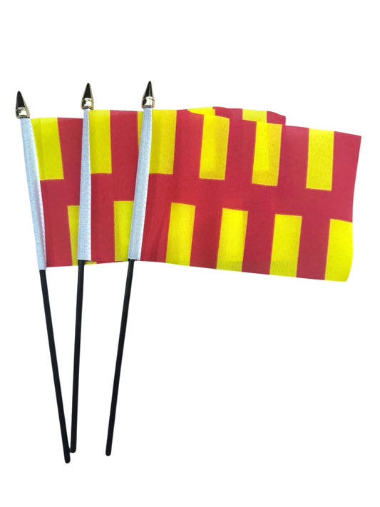 NORTHUMBERLAND - PACK OF 3 SMALL HAND FLAGS