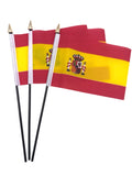 SPAIN CREST- PACK OF 3 SMALL HAND FLAGS