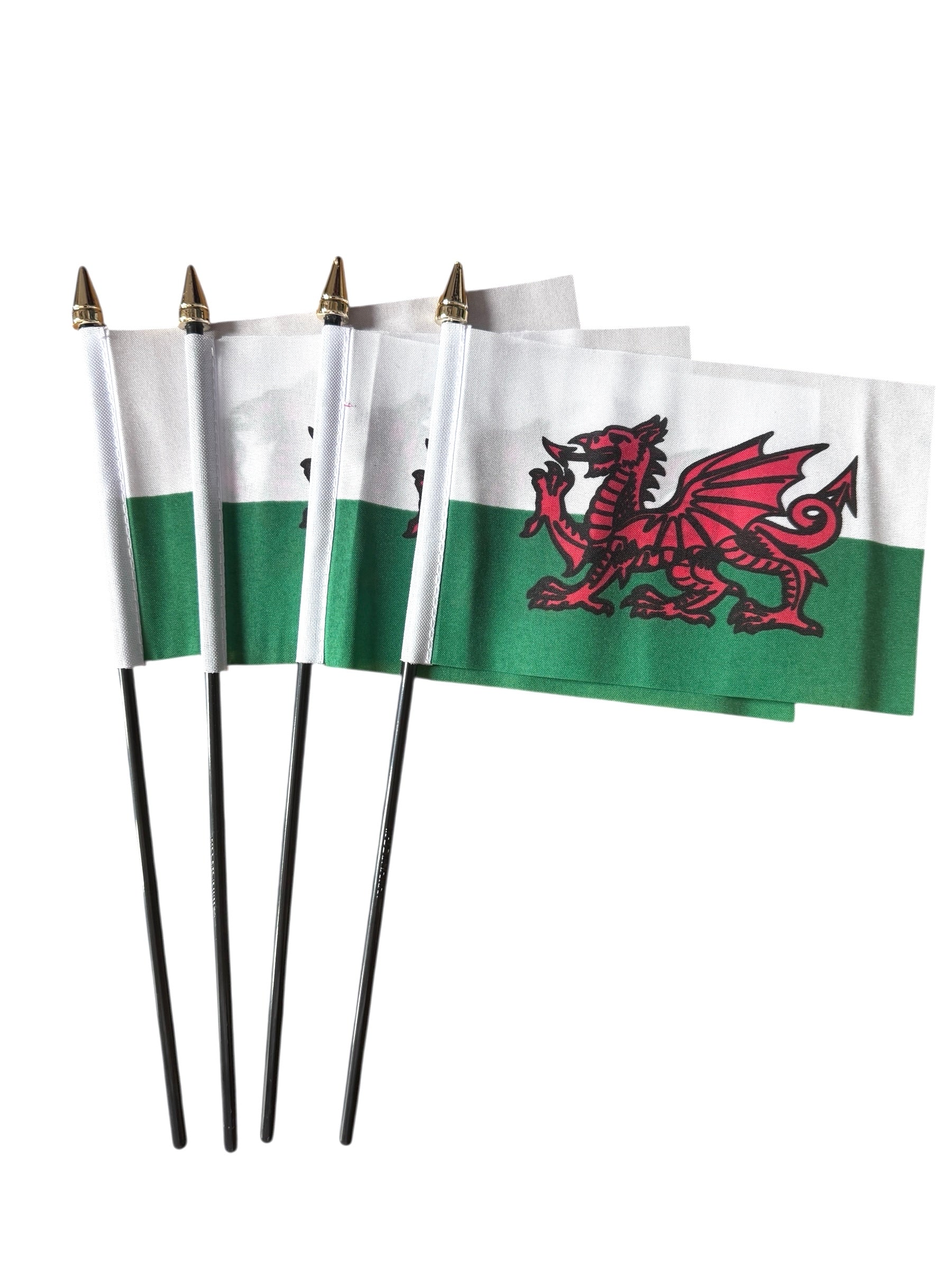 WALES PACK OF 3 Small Hand Waving FLAGS 6"X4" flags
