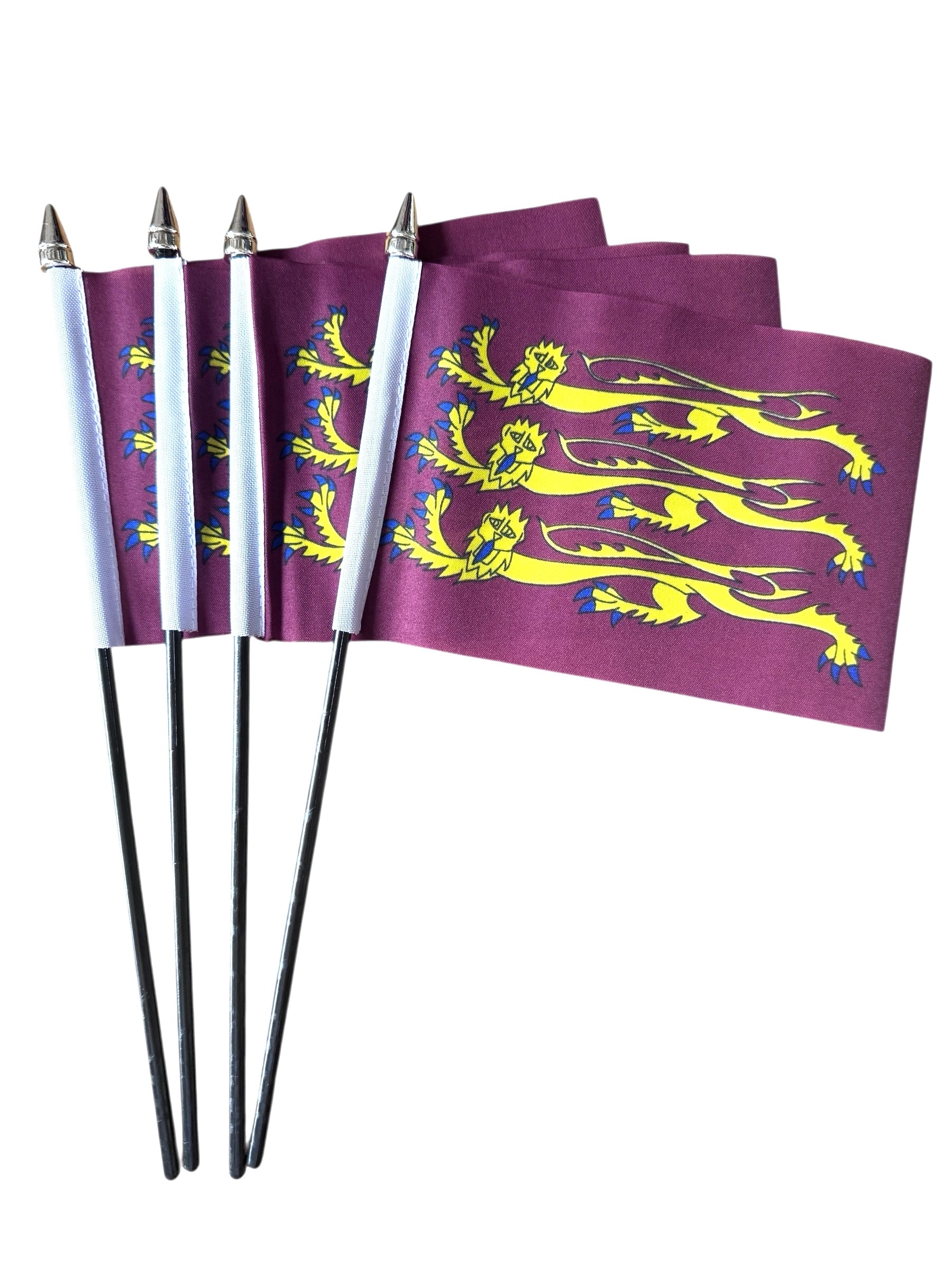 RICHARD THE LIONHEART PACK OF 3 Small Hand Waving FLAGS 6"X4"