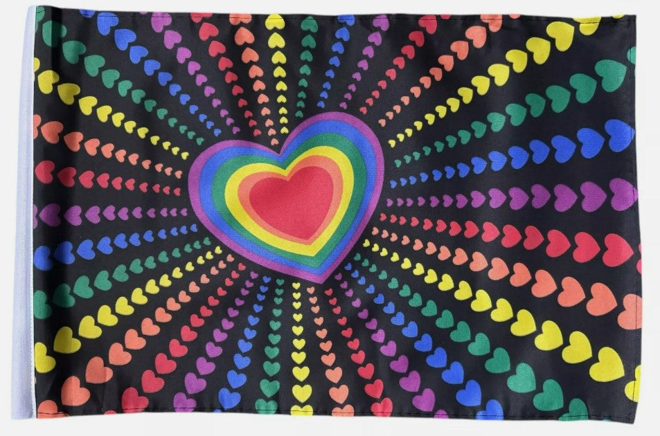 RAINBOW LOVE 18" x 12" 45cm x 30cm Courtesy flag boats caravan flags LGBGT PRIDE