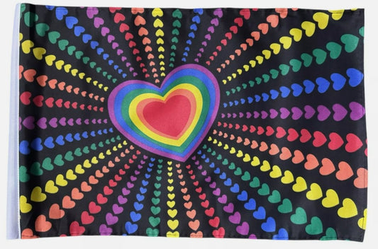 RAINBOW LOVE 18" x 12" 45cm x 30cm Courtesy flag boats caravan flags LGBGT PRIDE