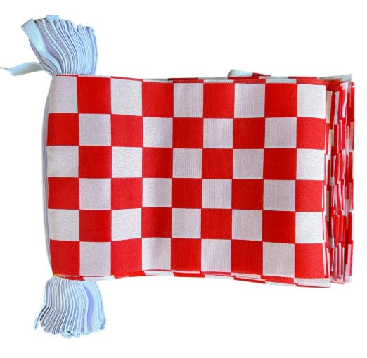 RED AND WHITE CHECKERED BUNTING 9 METRES