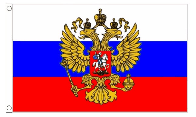 RUSSIAN FEDERATION with CREST Russia 5x3 feet FLAG 150cm x 90cm eagle