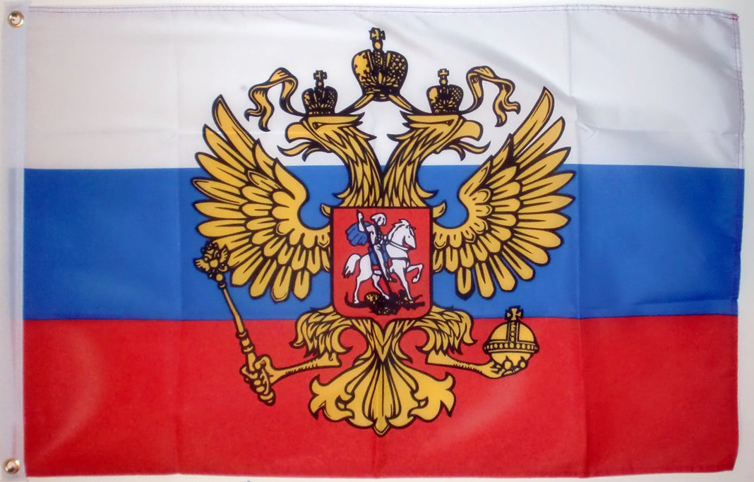RUSSIAN FEDERATION WITH CREST FLAG 3x2 feet polyester 90cm x 60cm