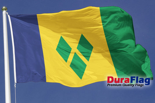 ST VINCENT AND THE GRENADINES 5X3 HIGH QUALITY FLAG (150cm X 90cm) DURAFLAG with CLIPS / HOOKS