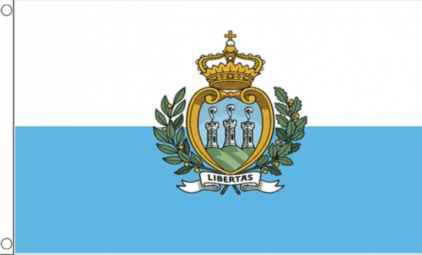 SAN MARINO WITH CREST FLAG 3X2 feet 90cm x 60cm FLAGS