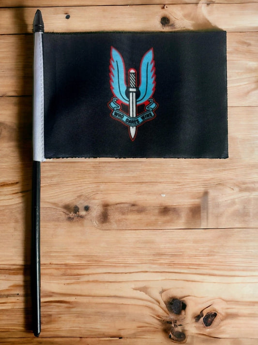 SPECIAL AIR SERVICE SAS SMALL HAND WAVING FLAG 6"X4" flags BRITISH MILITARY ARMY