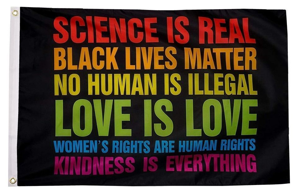 SCIENCE IS REAL LOVE IS LOVE 5x3 feet FLAG 150cm x 90cm HUMAN RIGHTS