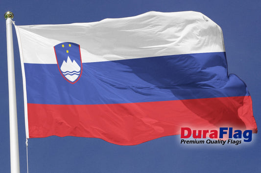 SLOVENIA 5X3 HIGH QUALITY FLAG (150cm X 90cm) DURAFLAG with CLIPS / HOOKS