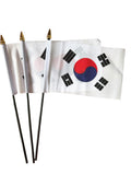 SOUTH KOREA PACK OF 3 Small Hand Flags 6"x4"