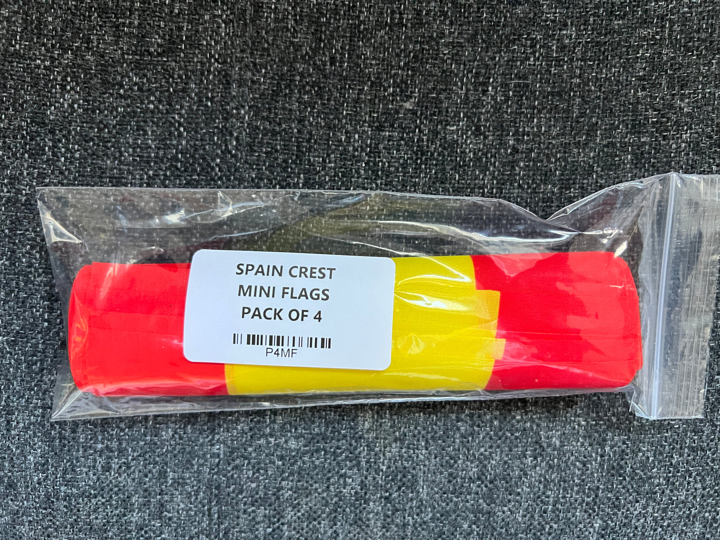 PACK OF 4 SPAIN WITH CREST MINI FLAG small 9"x6" GREAT FOR CRAFTS Spanish Espana