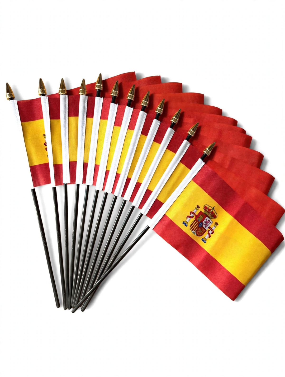 SPAIN SMALL HAND FLAGS Pack of 12