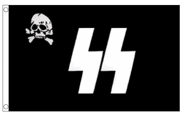 GERMAN WWII FLAG SS SKULL 5x3 FEET (150cm x 90cm)