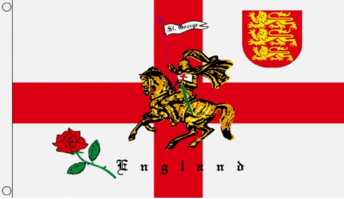 ST GEORGE CHARGER 5x3 feet FLAG 150cm x 90cm ENGLAND