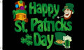 HAPPY ST PATRICKS DAY Black 5x3 feet FLAG 150cm x 90cm Irish leprechaun