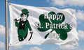 ST PATRICKS DAY FLAG (WHITE) 150cm x 90cm (5x3 feet)