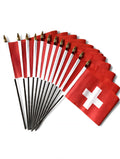 SWITZERLAND SMALL HAND FLAGS Pack of 12