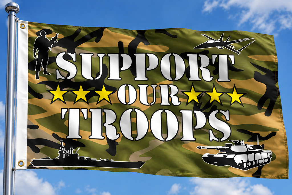 SUPPORT OUR TROOPS Camouflage 5x3 feet FLAG 150cm x 90cm