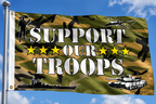 SUPPORT OUR TROOPS Camouflage 5x3 feet FLAG 150cm x 90cm