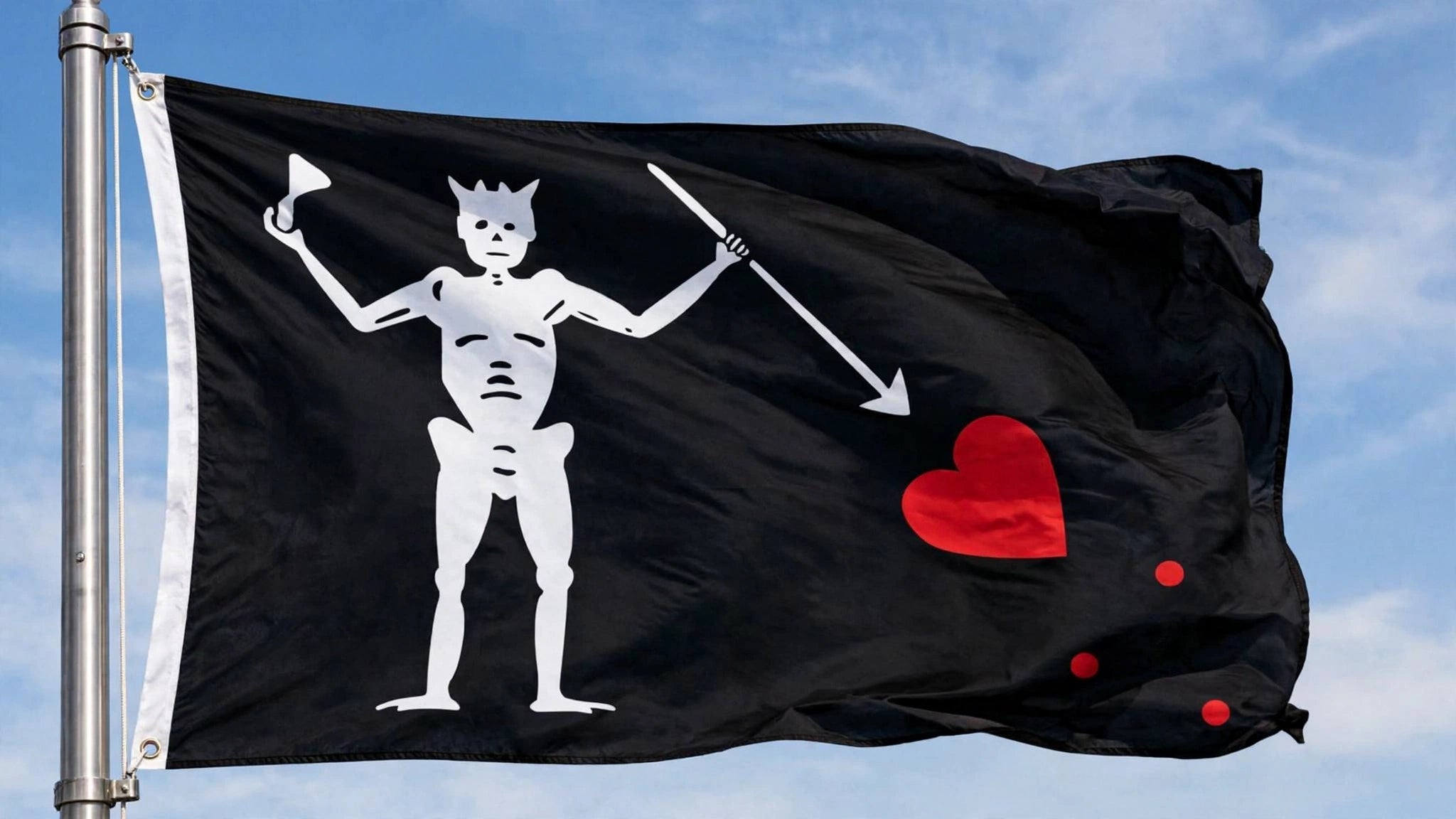 BLACKBEARD PIRATE (Edward Teach) Flag 150cm x 90cm (5ft x 3ft)