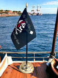 TIME FLIES WHEN YOU'RE HAVING RUM TABLE FLAG 6"X4" 15cm x 10cm WITH BASE