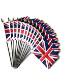 UNITED KINGDOM (UNION JACK) SMALL HAND FLAGS Pack of 12