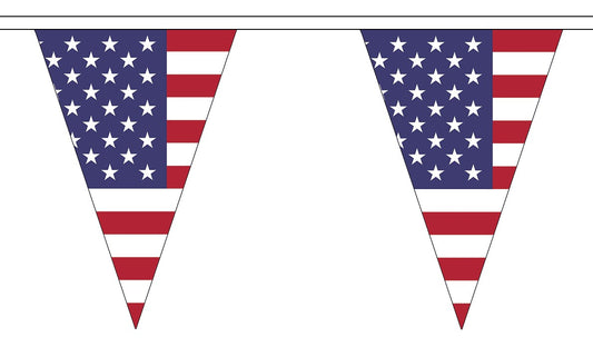 USA FLAG BUNTING TRIANGULAR 5 Metres