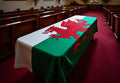 WALES COFFIN DRAPE 8 x 5 Feet 240cm x 150cm POLYESTER FLAG WELSH CYMRU