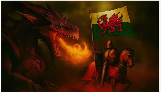 WALES WELSH DRAGON AND KNIGHT 5x3 feet FLAG 150cm x 90cm