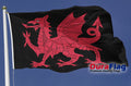 Welsh Dragon Black Courtesy DuraFlag Rope and Toggled (20in x 12in)