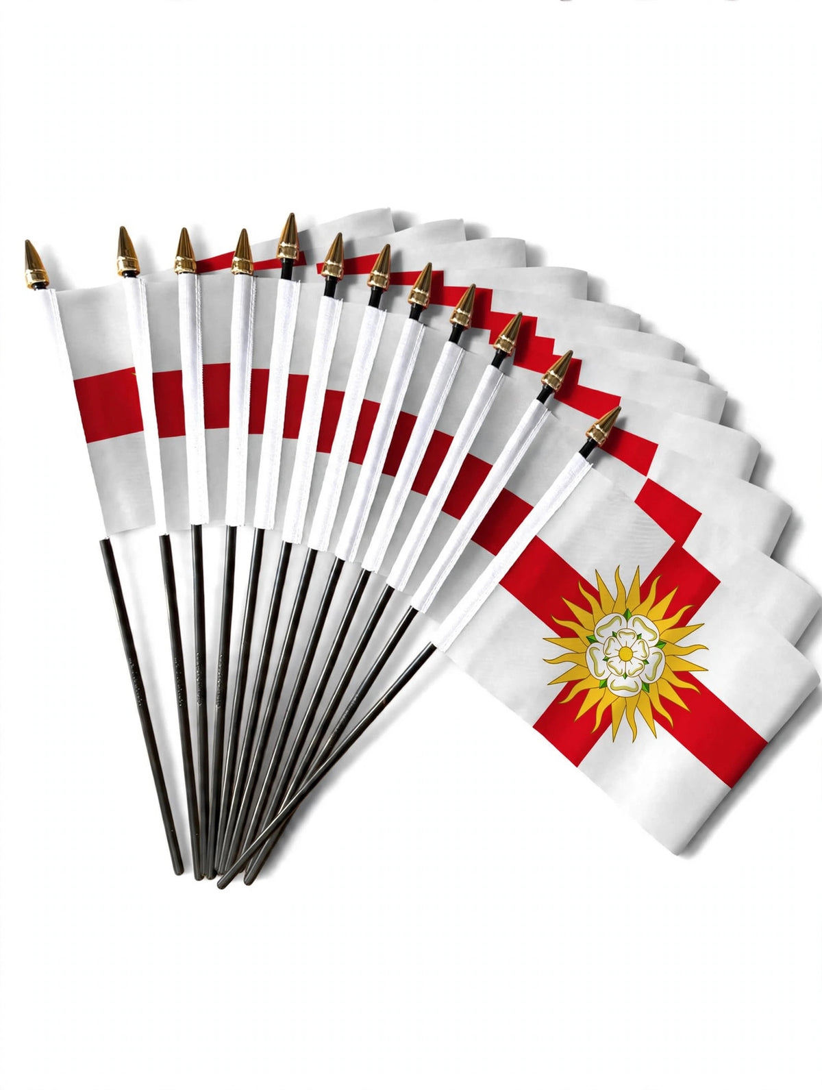 WEST RIDING OF YORKSHIRE SMALL HAND FLAGS Pack of 12