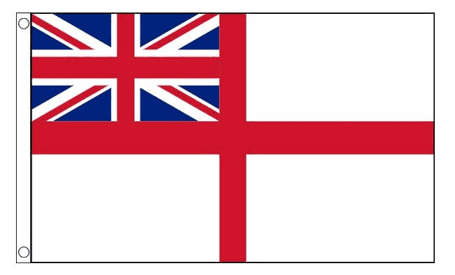 WHITE ENSIGN FLAG 90cm x 60cm (5x3 feet)
