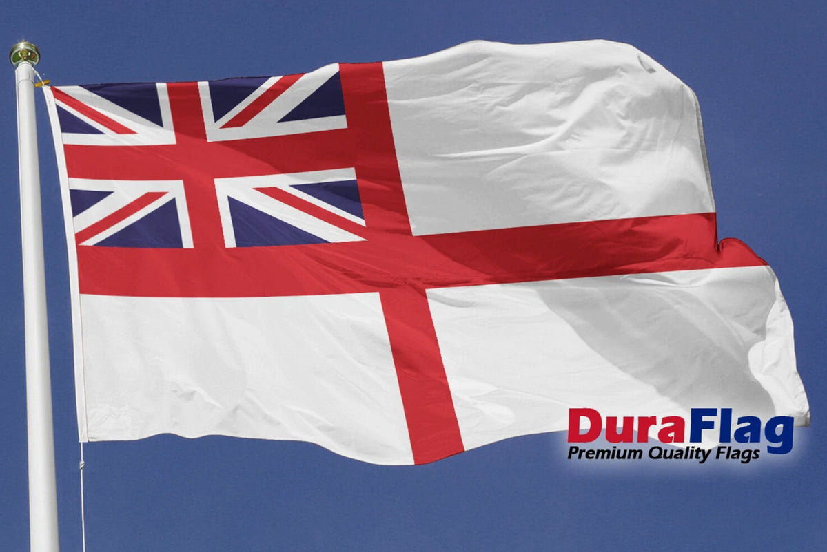 WHITE ENSIGN ROYAL NAVY DURAFLAG 150cm x 90cm HIGH QUALITY FLAG ROPE & TOGGLE