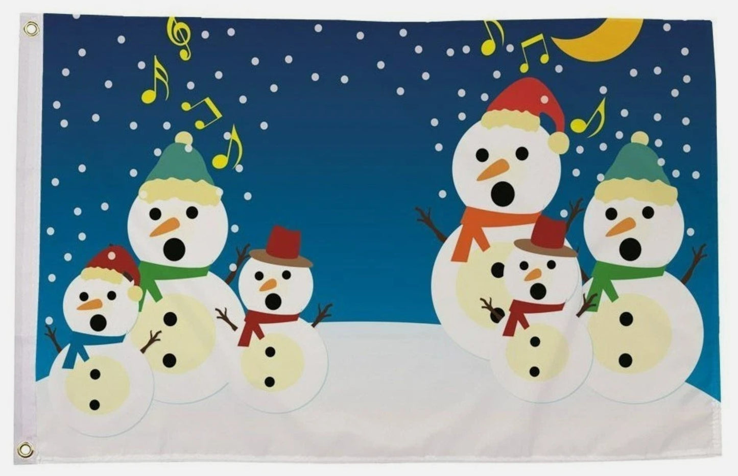 CHRISTMAS XMAS CAROL SINGING SNOWMEN MOON 5x3 feet FLAG 150cm x 90cm